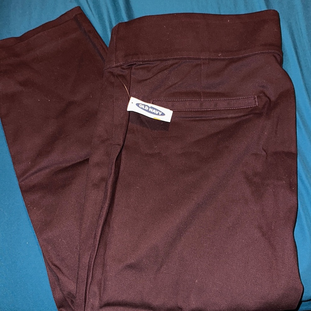 Deep plum elastic waist pants from Old Navy